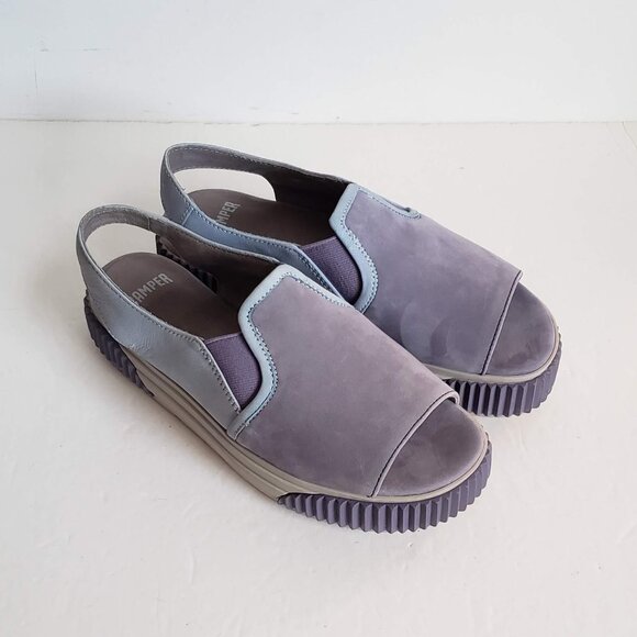 CAMPER Leather Platform Sandals Purple and Blue 35 - Picture 15 of 16